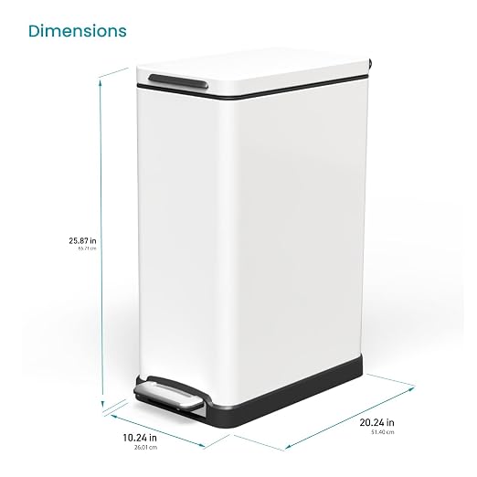 Home Zone Living 12 Gallon Slim Kitchen Trash Can - Image 7