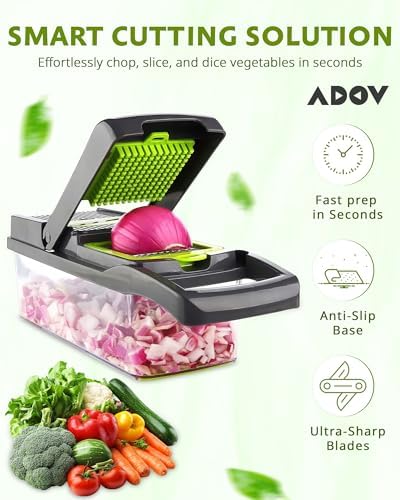 ADOV Vegetable Chopper with Container, Mandoline Slicer