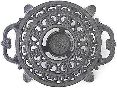 Heavy Duty Cast Iron Teapot Dish Warmer Stable Holder for Tealight
