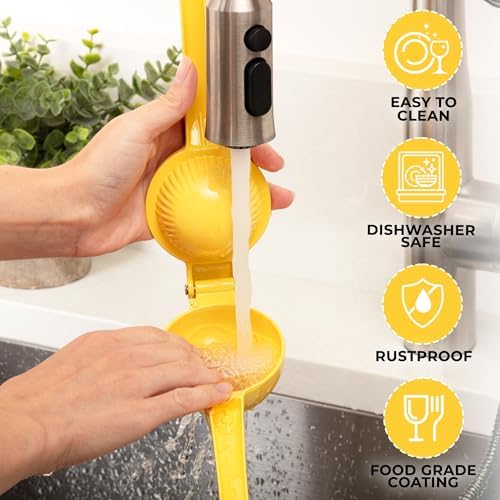 Zulay Kitchen Metal Lemon Squeezer, Manual Citrus Juicer