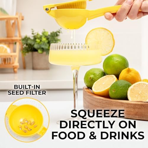 Zulay Kitchen Metal Lemon Squeezer, Manual Citrus Juicer