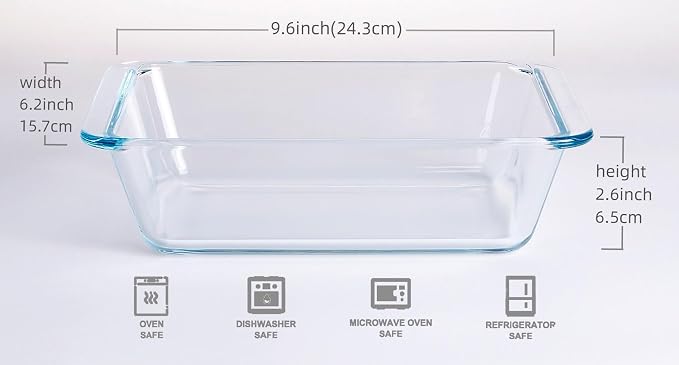 Deep Clear Glass Baking Dish, Rectangular Tempered Glass Baking Pan, Larger - Image 2