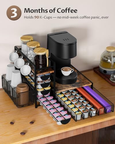 Coffee Station Organizer, 90 K-Cup Capacity