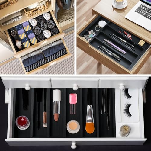 Expandable Large Kitchen Silverware Drawer Organizer Bamboo Utensil