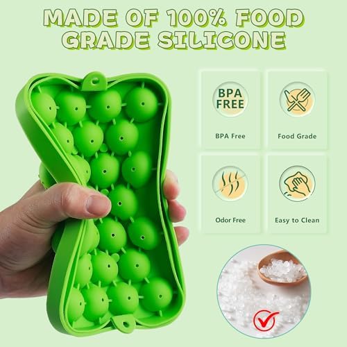 Small Ice Ball Mold,2Pack Easy-Release Small Round Ice Cube Tray for