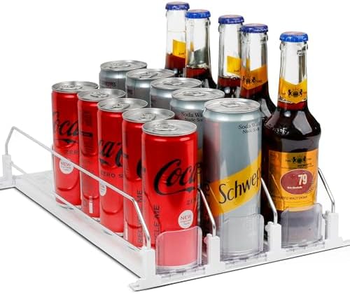 Dwella Drink Organizer for Fridge, 3-Tier Can Dispenser