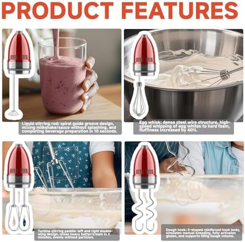 6-Piece Stainless Steel Hand Mixer Attachment Set
