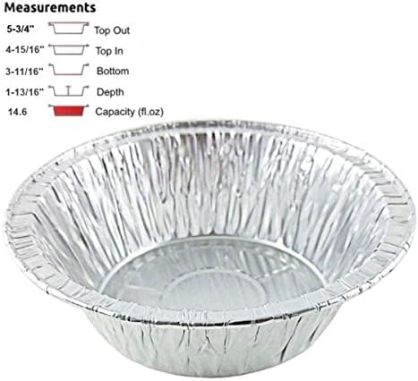 PACTOGO Disposable Aluminum 5 3/4" Meat Pot Pie Extra Deep Pan Baking