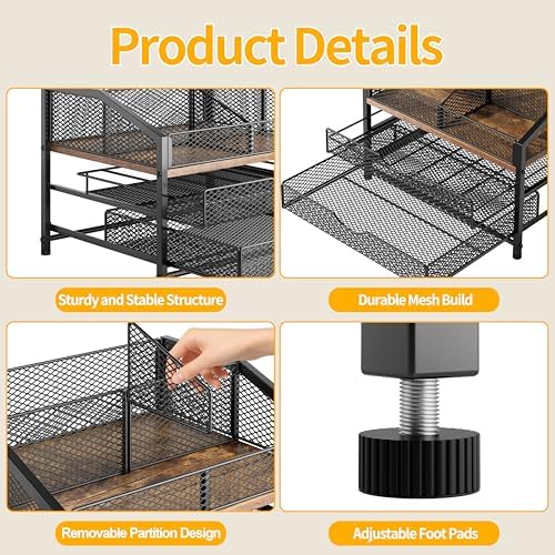 Coffee Bar Organizer for Countertop, Coffee Station Organizer with