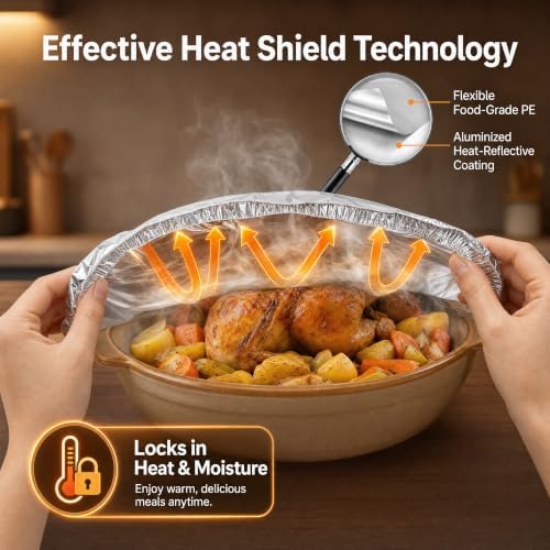 Reusable Aluminum Foil Food Covers & Silicone Lids, 46Pcs