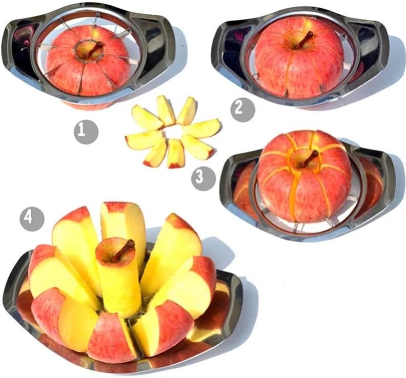 Stainless Steel Apple Cutter Slicer 8 Blade Fruit Divider Corer with