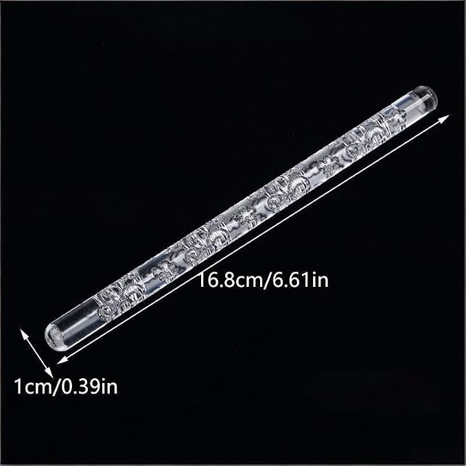 Clear Rolling Pin with Sea Wave Embossing Pattern, Cake Decorating Tool - Image 3