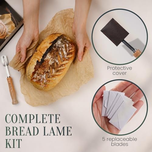 Danish Dough Whisk and Bread Lame Set, 13-Inch Stainless Steel Single