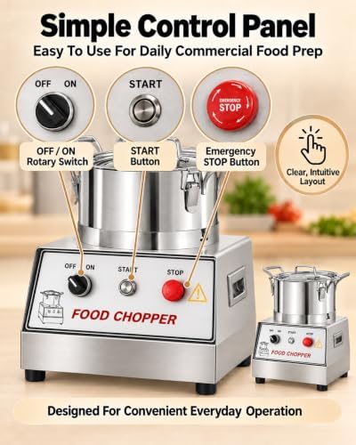 Commercial Meat Chopper, 1400 RPM, 5L Capacity