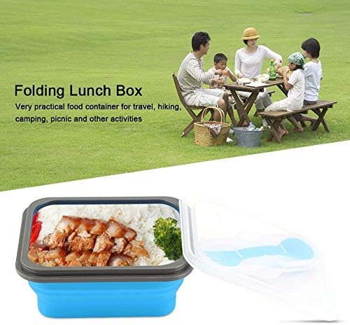 Silicone Collapsible Lunch Box, 600ml Food Storage Container with