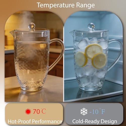 Plastic Pitcher with Lid and 4 Tumblers Set, 92oz Acrylic Water