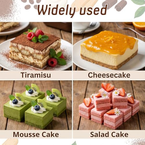 2 Pack Tiramisu Mold, Nonstick Rectangle Tiramisu Cake Pan, Removable