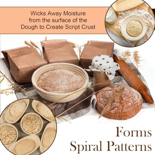 Bread Proofing Basket Set of 2,9 Inch Round Sourdough Bread Baskets
