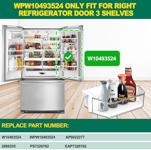 [2 PACK] Upgraded WPW10493524 W10493524 Refrigerator Door Bin