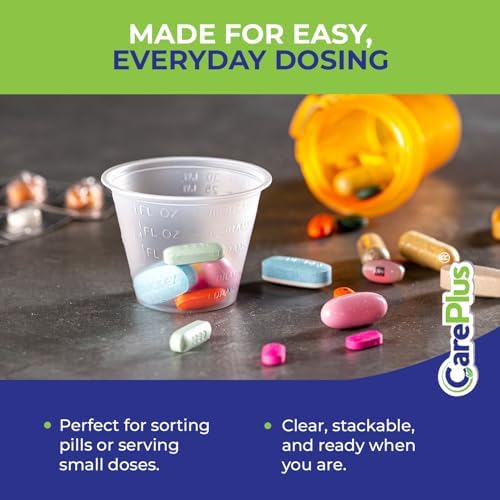 Care Plus Medicine Cups Disposable 1 oz, Plastic Measuring, 200 Count