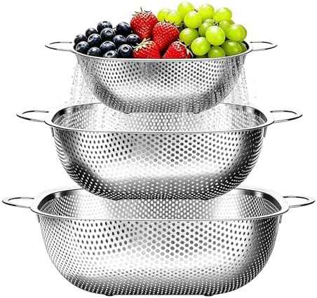 P&P CHEF Stainless Steel Colander Set, Strainers and Colanders for Kitchen