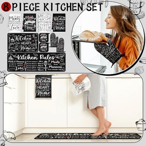 Fourluoo 10-Piece Black and White Kitchen Accessories Set