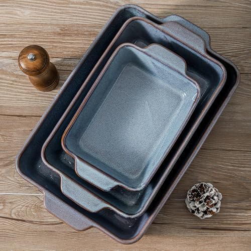 HVH 9x13 Ceramic Baking Dish Set of 3, Wabi sabi