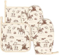 JarThenaAMCS Cowboy Oven Mitts and Pot Holders Set, 4 Pcs