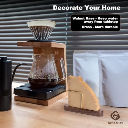 Walnut & Brass Cone Coffee Filter Holder for V60 Size 01 & 02