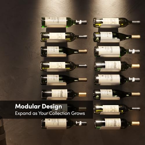 xympo Wall Mounted Wine Rack Set – 6-Piece Aluminum Bottle Holders
