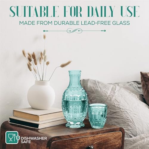 Elle Decor Vintage Bedside Water Carafe with Tumbler Glass – Elegant