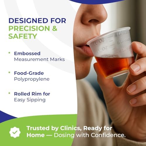 Care Plus Medicine Cups Disposable 1 oz, Plastic Measuring, 200 Count