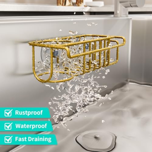 HapiRm Sponge Holder for Kitchen Sink, No Drill Kitchen Sink Caddy