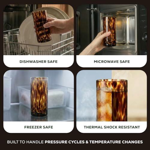 Joseph Sedgh Collection Tortoise Shell Highball Glass Set of 4