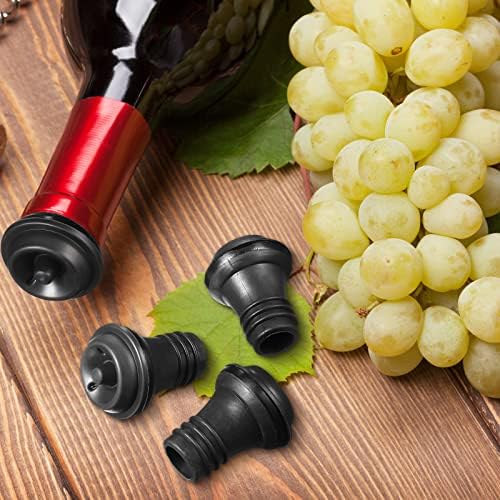 Honoson 24 Pieces Silicone Wine Stoppers Vacuum Seal Reusable,Black