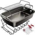 Nonstick Turkey Roasting Pan with 2 Racks & Injector Kit