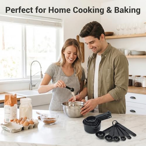 11 Pcs Measuring Cups And Spoons Set - Plastic Nesting For Dry Liquid
