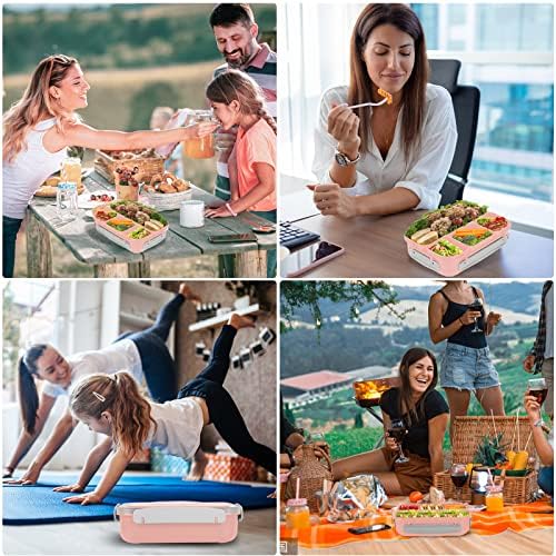 Bento Box for Kids 1300ML with 4 Compartment & Food Picks Cake Cups