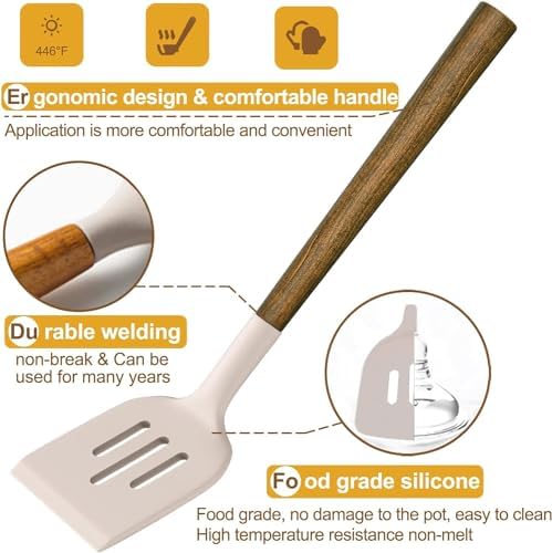 Silicone Cooking Utensil Set,Umite Chef 8-Piece Kitchen Utensils Set