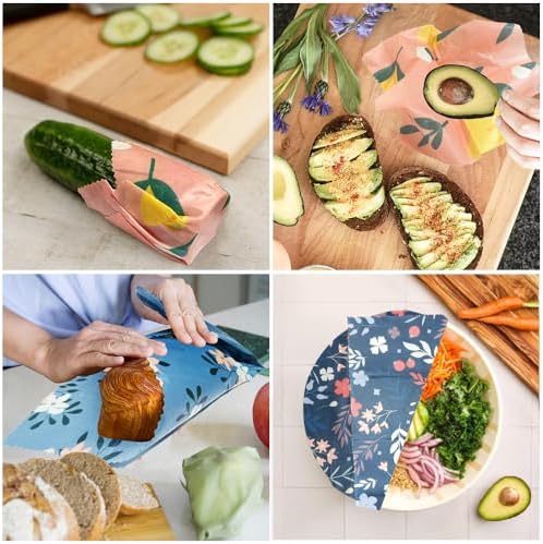 9-Piece Reusable Beeswax Wraps for Food Storage