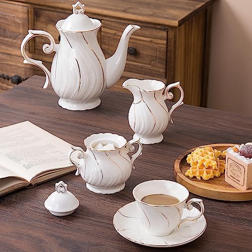 Agyiuns tea pot ceramic Sugar and Creamer Set Ceramic