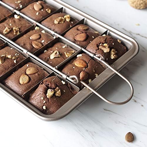 Brownie Pan With Dividers - Non-Stick All Edges Baking Tray, 18