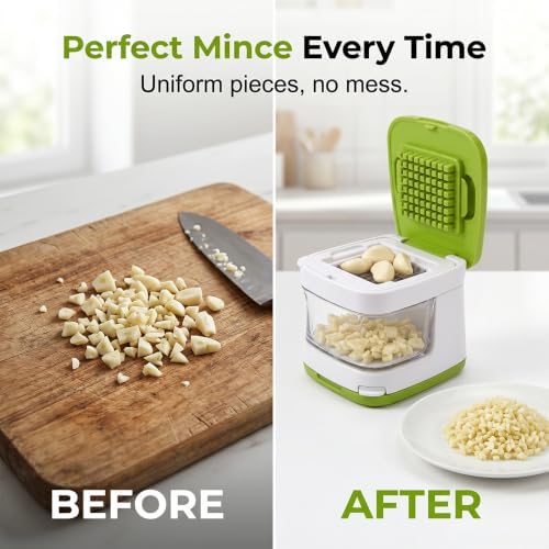 Mini Garlic Chopper and Press with Container (1 Pcs)