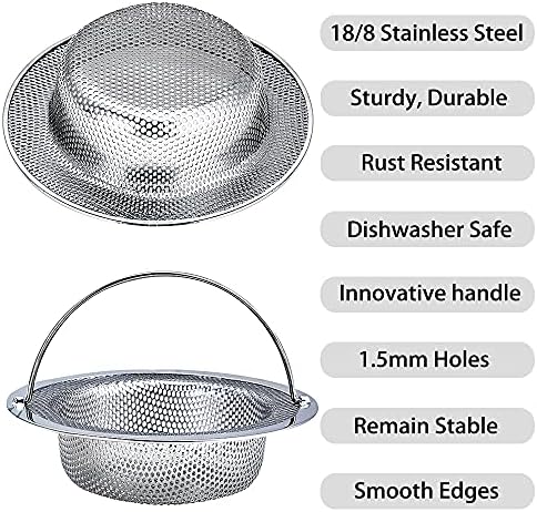 Kitchen Sink Strainer, 2-Pack, 4.5 Inch
