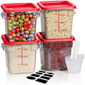 4QT 4PCS Clear Food Storage Containers with Lids