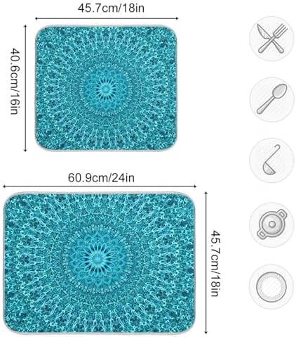 Super Absorbent Dish Drying Mat, Microfiber Fast-Drying Dish Mat, 24"
