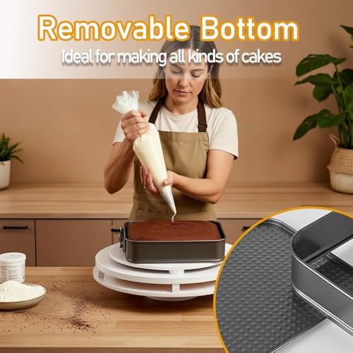 Springform Cake Pan Set of 6 (9.5, 10.2, 11 Inch 3 Sizes), Square