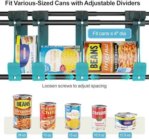 iSPECLE Can Organizer for Pantry - Auto-Rolling, Expands to Hold 60 Cans