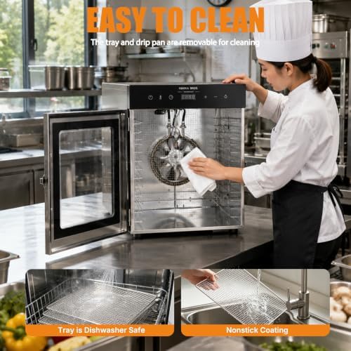 Commercial Food Dehydrator Machine, 12 Stainless Steel Trays