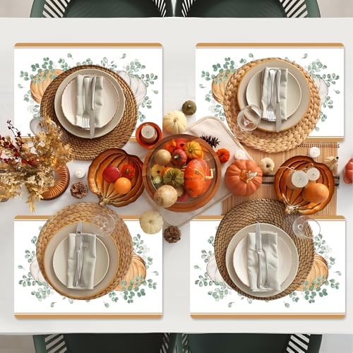 Tarklanda Fall Vinyl Table Placemats Set of 6, 11 x 15.7 Inches